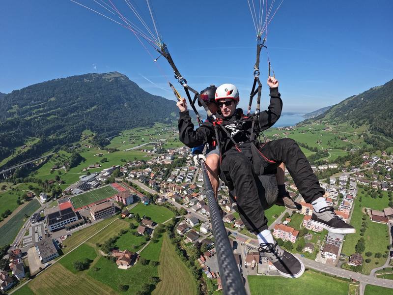 Paragliding over the Swiss Alps